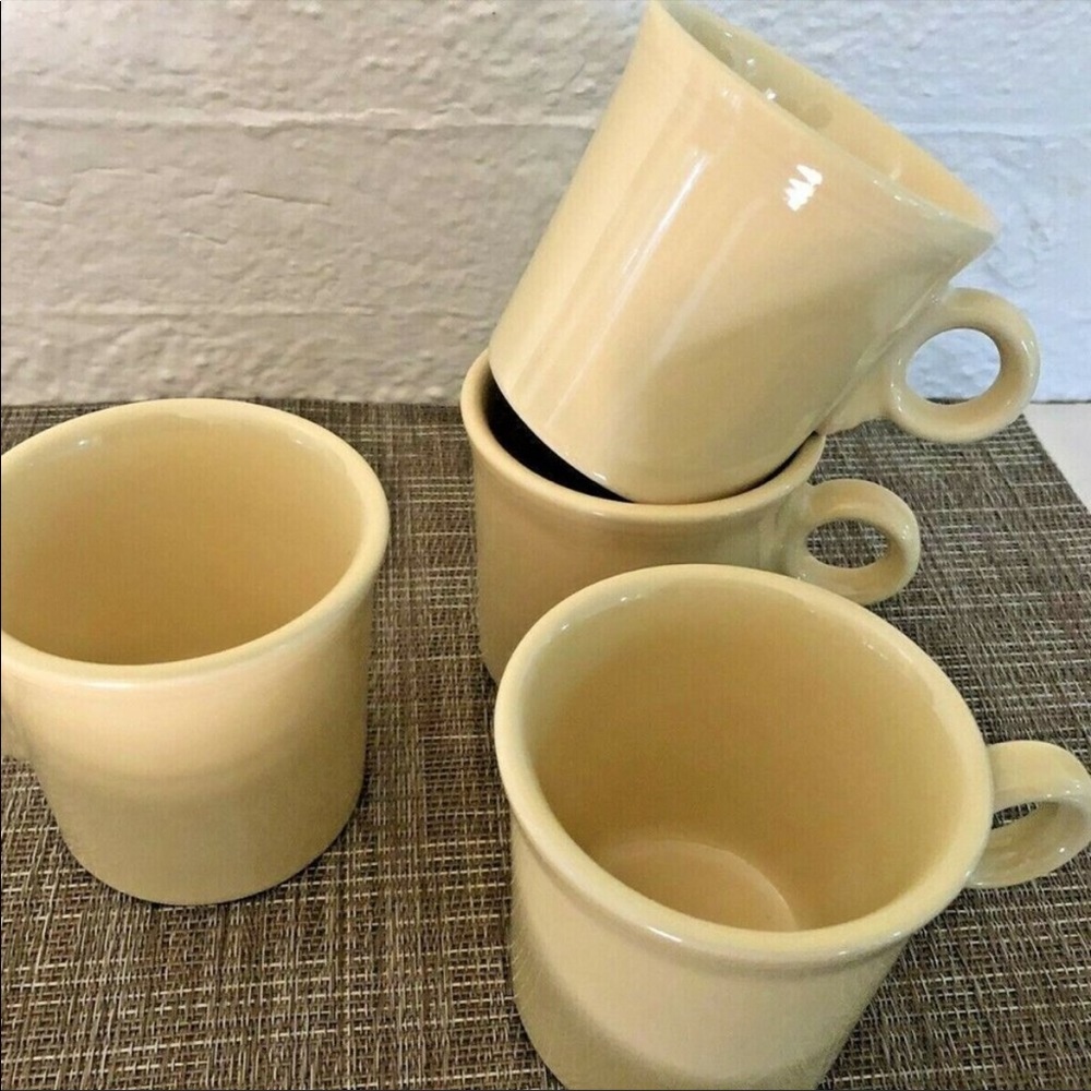 Fiesta Homer Laughlin Yellow Mugs in Excellent Condition Stamped Lead Free, 1987